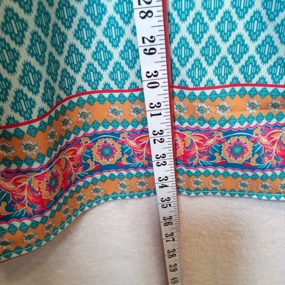 Urban Coco | Classic Bohemian Turquoise Print Dress XL - Picture 9 of 11